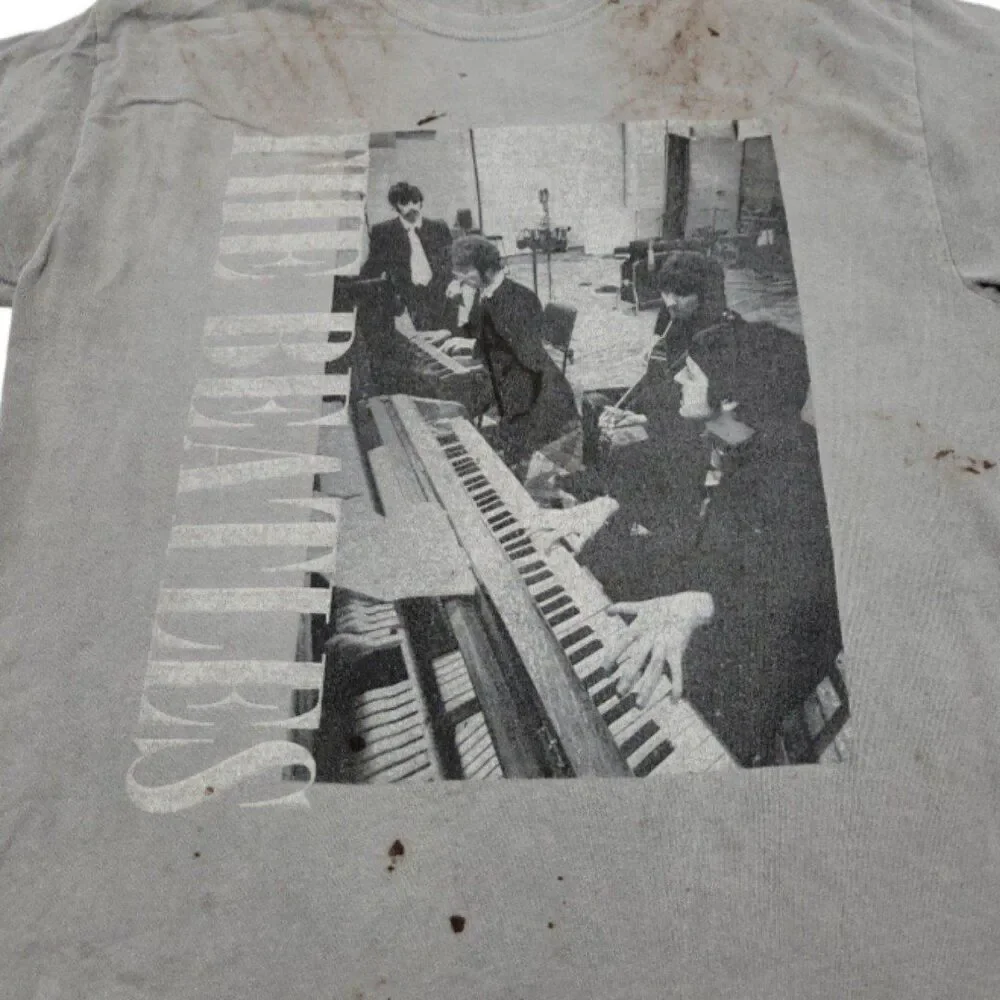 The Beatles Shirt Size Medium / Large Graphic Tee Band Tee Painted Grungy Faded